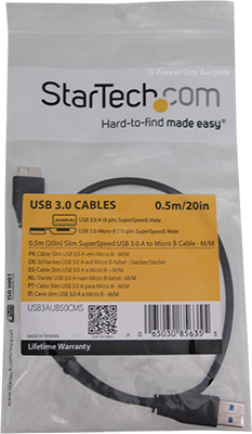 StarTech  Slim SuperSpeed USB 3.0 A to Micro-B Cable
