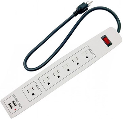 Yesa® 6-Outlet Power Strip with 2 USB Ports