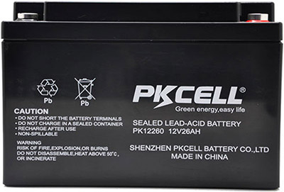 PKCELL® 12V/26AH Rechargeable Sealed Lead Acid Batteries