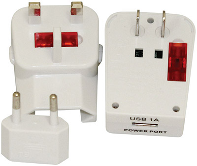 World Famous Universal Electrical Adapter with USB