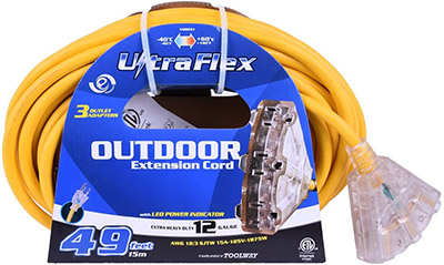 UltraFlex® 50-Foot 3 Outlet SJTW Extension Cord