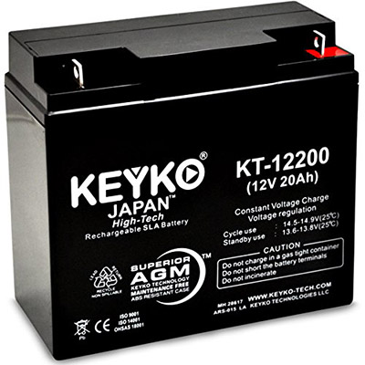 KEYKO® KT-12200 12V/20AH Rechargeable Sealed Lead Acid Batteries