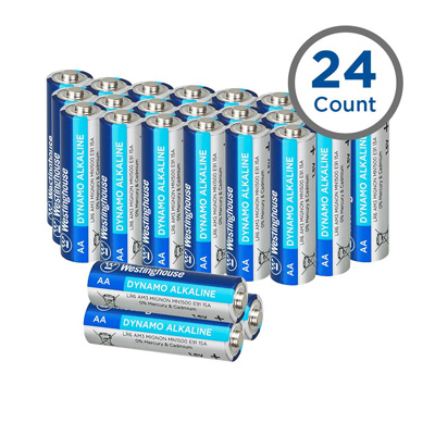 24 Pack Westinghouse® AA Alkaline Batteries