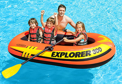 Intex  Explorer™ 300 3-Man Inflatable Boats with Oars and Air Pump