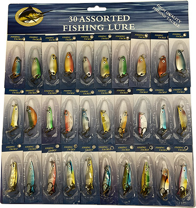 30 Spinner and Spoon Fishing Lure Set