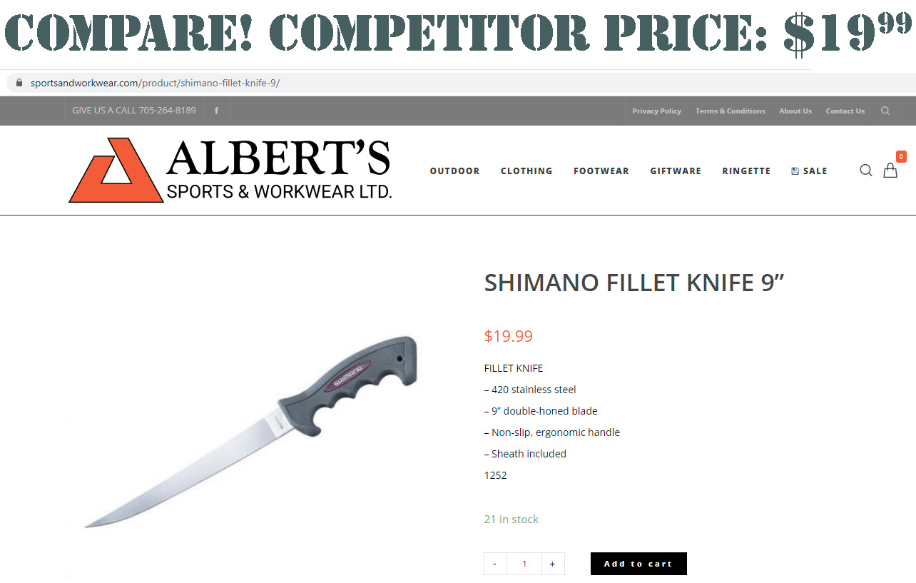 Brand New Shimano 8 Fishing Fillet Knife with Sheath - tools - by