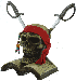 Pirate Skeleton Head with Twin Cutlasses