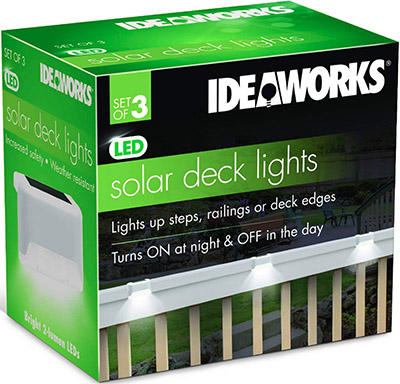 Ideaworks  3-Piece Solar-powered LED Deck Lights