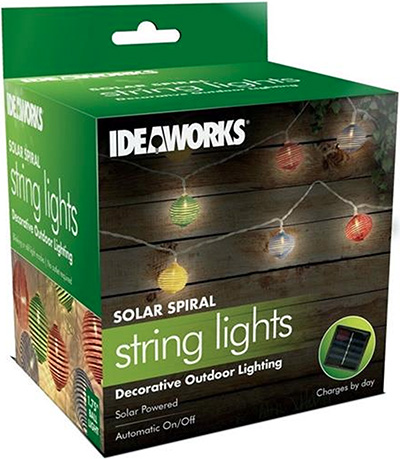 Ideaworks® Decorative Solar-powered Spiral String Lights