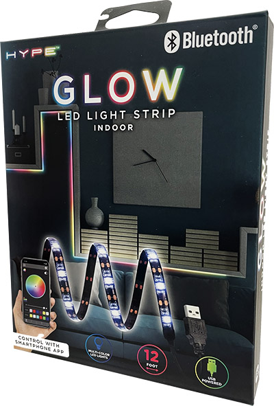 Hype Glow® 12 Ft Multi-colour LED Strip Lights with Bluetooth Connectivity