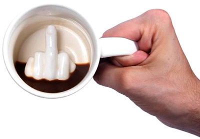 Up Yours Middle Finger Coffee Mug