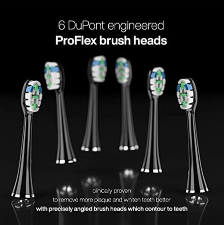 AquaSonic® Black Series Pro Electric Toothbrushes with UV Sanitizing Base and Accessories