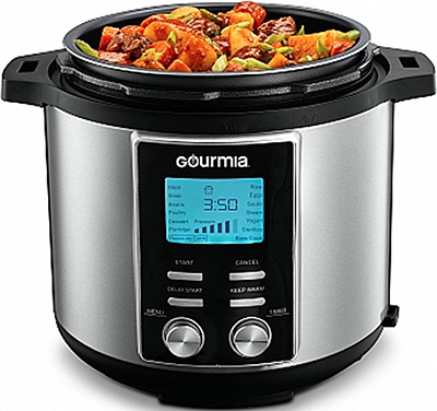 Gourmia 6-Quart Pressure Cooker with SpeedSense Cooking Technology
