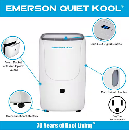 Emerson Quiet Kool  EAD50E1T 50-Pint Dehumidifier 