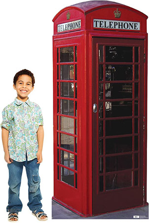 Classic Red British Telephone Booth Life-size Cardboard Cut-out