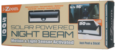 i-Zoom  500 Lumen Solar Powered Night Beam Light