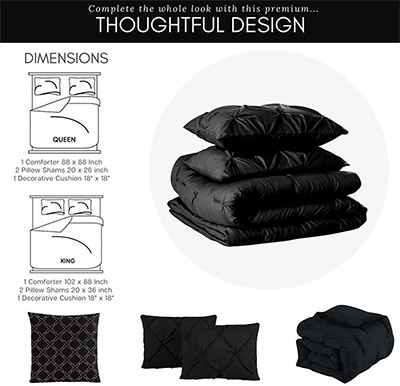Casa Plantino® Adrien™ 4-Piece Queen-sized Comforter Set