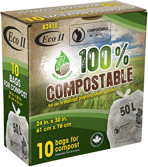 Eco II 24" x 30" Biodegradable Compost Green Bin Bags