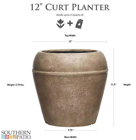 Southern Patio  12-inch Curt Planter