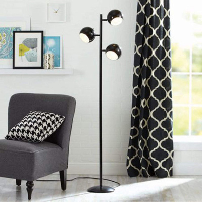 Better Homes and Garden® Glossy Black Metal Track Tree Floor Lamp