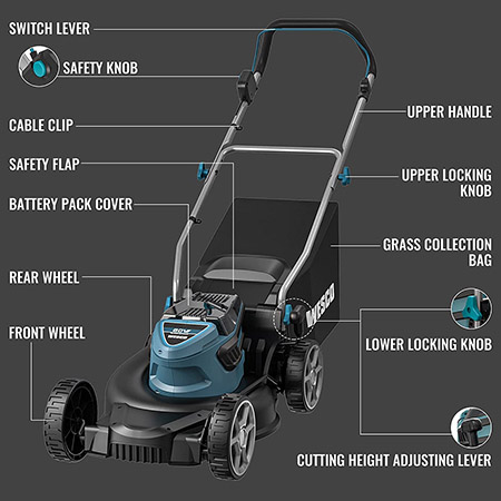 Wesco® WS8703U 60 Volt Cordless Lawn Mower
