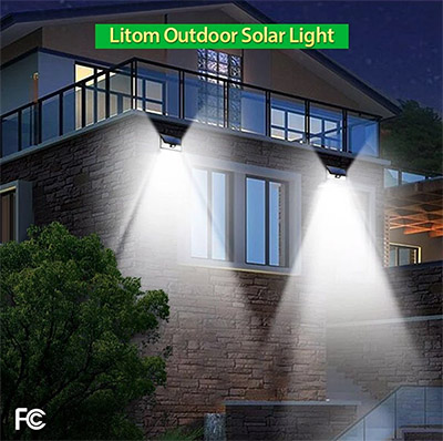 Litom  24 LED Solar-powered Motion-sensor Light - 2 Pack