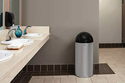 Rubbermaid  56 L Easypush Garbage Bin with Galvanized Liner