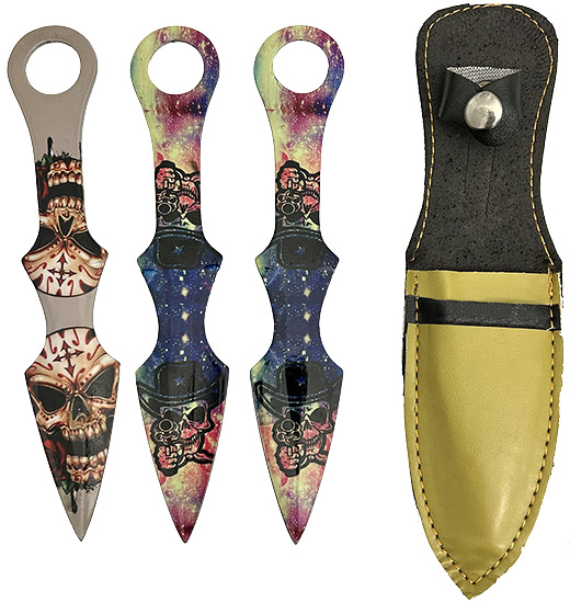 Throwing Knives with Sheath Assorted Set