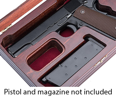 Colt  Wooden Pistol Display Case with Glass Lid