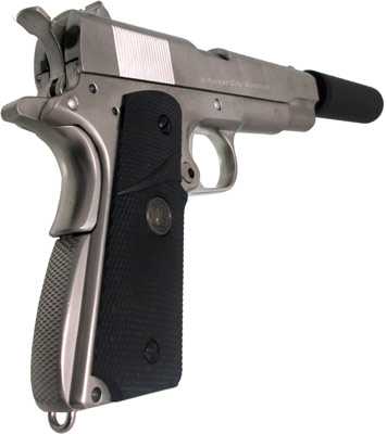 WE  1911 Chrome MEU Full Metal Airsoft Pistol with Blowback