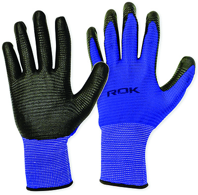 ROK  NITRILE COATED CONTRACTOR GLOVES 6 PACK 