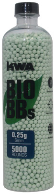KWA® 5000 0.25 Gram Bio BBs - Biodegradable Airsoft BBs