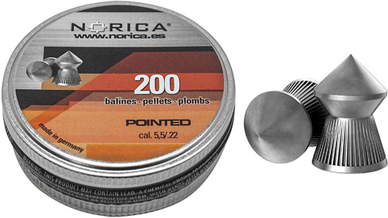 Norica  .22 Caliber 200 Count Pointed Head Pellets