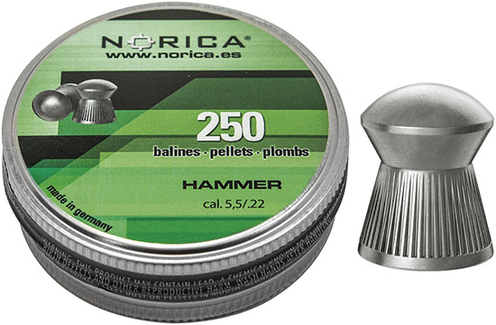Norica  Hammer .22 Caliber 250 Count Round Head Pellets
