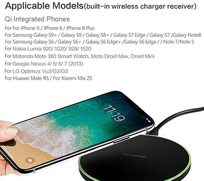 QI WIRELESS 10K mAh Power Bank For iPhone, Samsung, and Mobile Phone