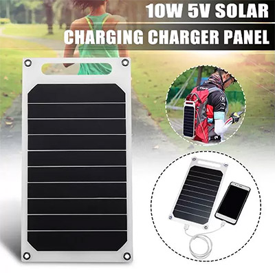 10W 5V Solar-powered Charging Panel with Built-in USB Port