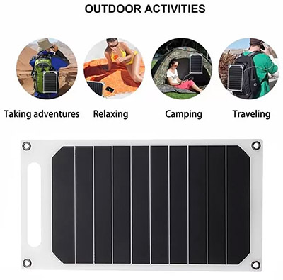 10W 5V Solar-powered Charging Panel with Built-in USB Port
