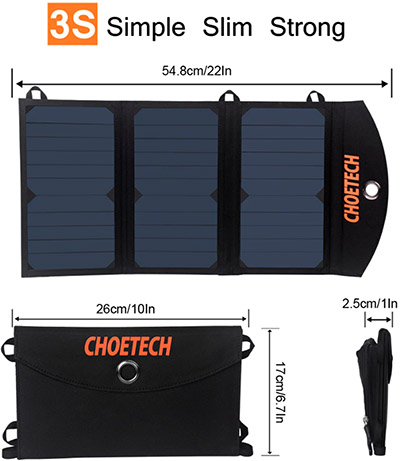 Choetech® Portable 19W Solar-powered Charging Panel