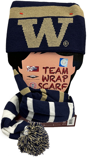 University of Washington Huskies 2-in-1 Hat and Scarf