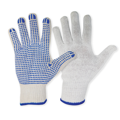 Dozen Cotton Knitted Gloves with PVC Dots