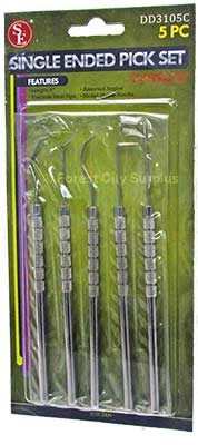 5-Piece 6-Inch Dental Pick Sets with Stainless Steel Tips