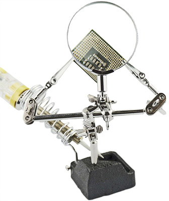 Soldering Station with Magnifier and Helping Hands