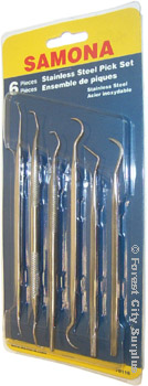 6-Piece Stainless Steel Dental Pick Sets