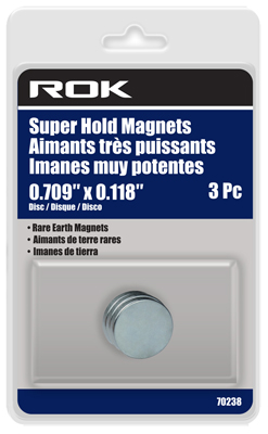 ROK  Rare Earth Magnets, 3 Piece Set