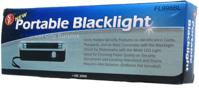 Portable Security Guard Blacklights with LED Flashlight 