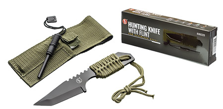 KHK6320 7-Inch Tanto Hunting Knife with Flint