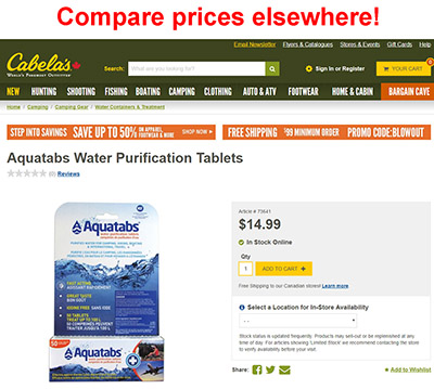 Aquatabs® Water Purification Tablets 49mg 50 Pack