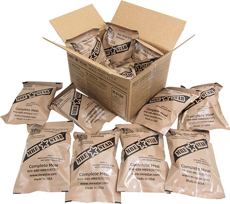 Case of 12 MRE STAR® MREs (Meals Ready To Eat) with Flameless Ration Heater