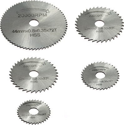 5 Piece Mini High Speed Steel Saw Blades for Rotary Tools