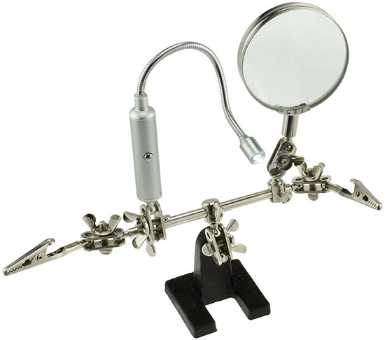 2.5" Illuminated Glass Lens Helping Hand Magnifier